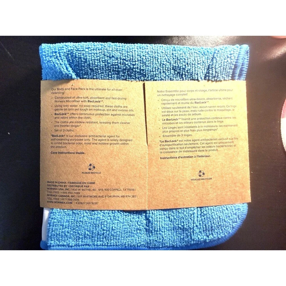 New Norwex Marine Blue Set of 3 Body and Face Pack